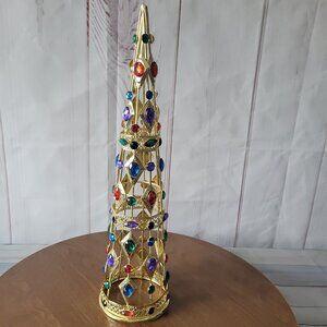Robert Stanley Royal Palace 16” Christmas Tree Gold Metal Rhinestone Jewels